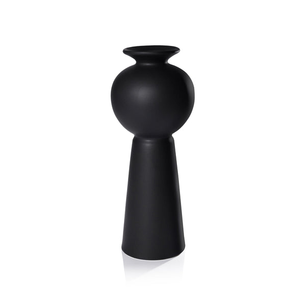 Zodax Home Decor Kyoto Modern Vase - Matte Black - Large