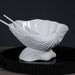 Zodax Home Decor La Coquille Stoneware Clam Shell Bowl