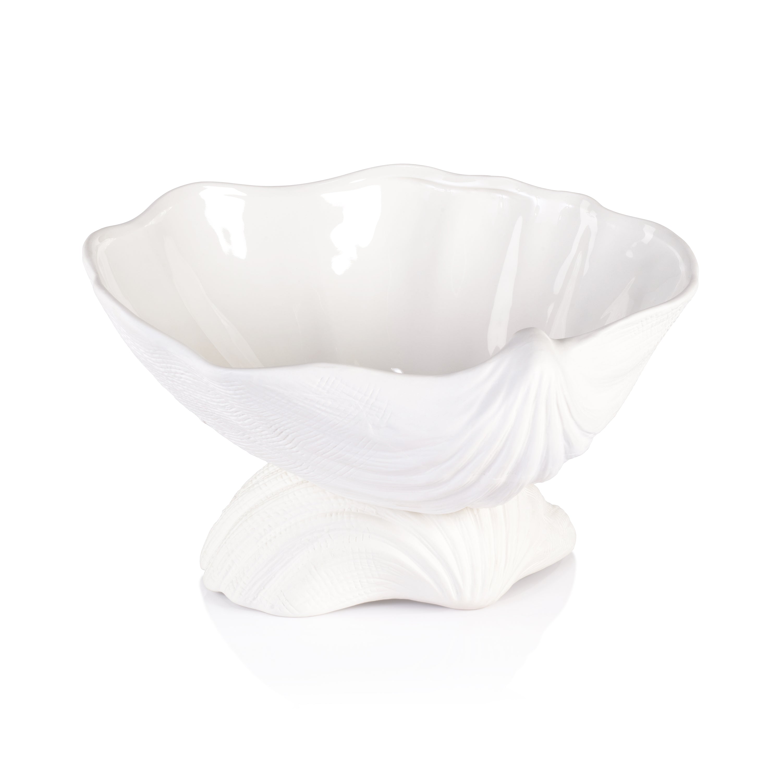 Zodax Home Decor La Coquille Stoneware Clam Shell Bowl