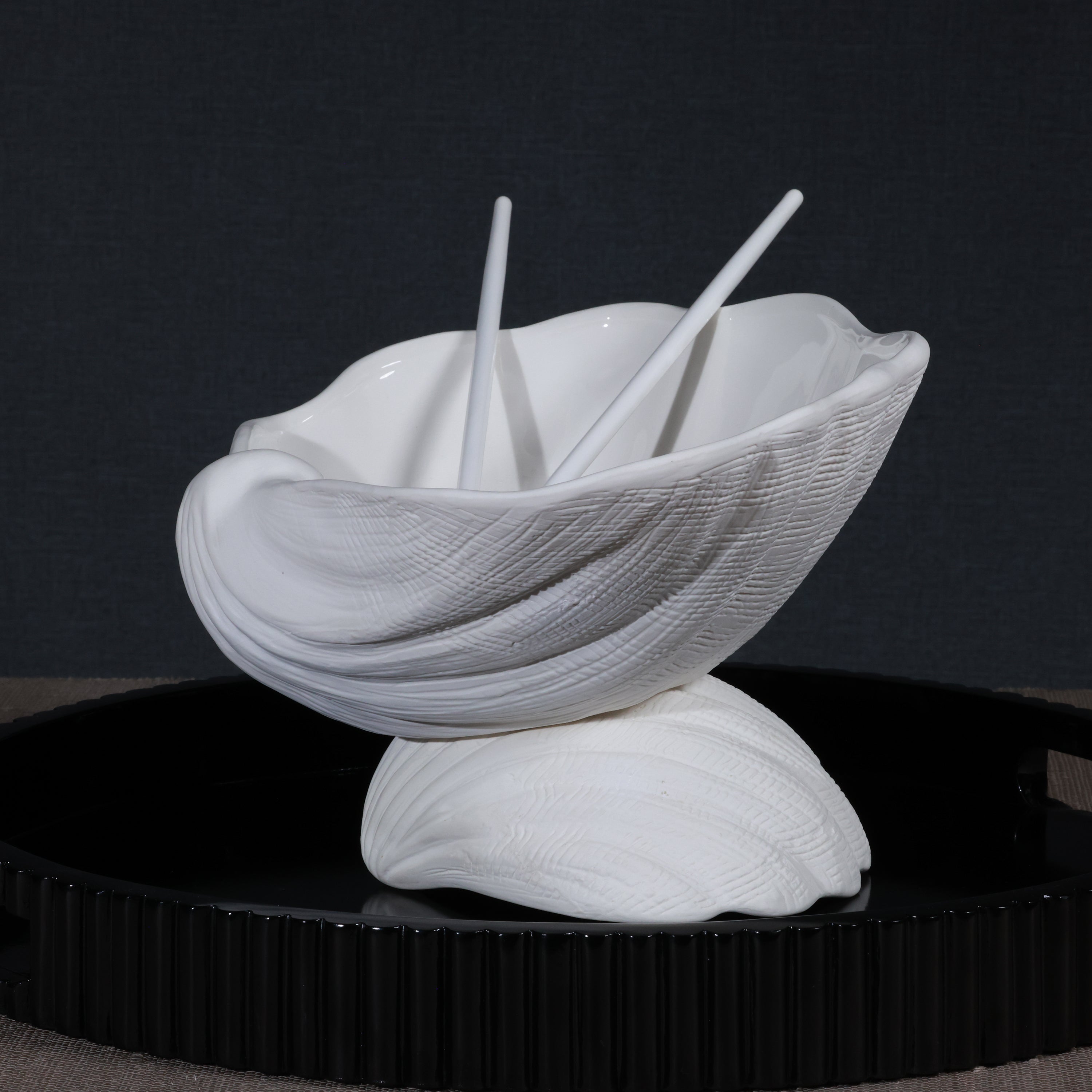 Zodax Home Decor La Coquille Stoneware Clam Shell Bowl