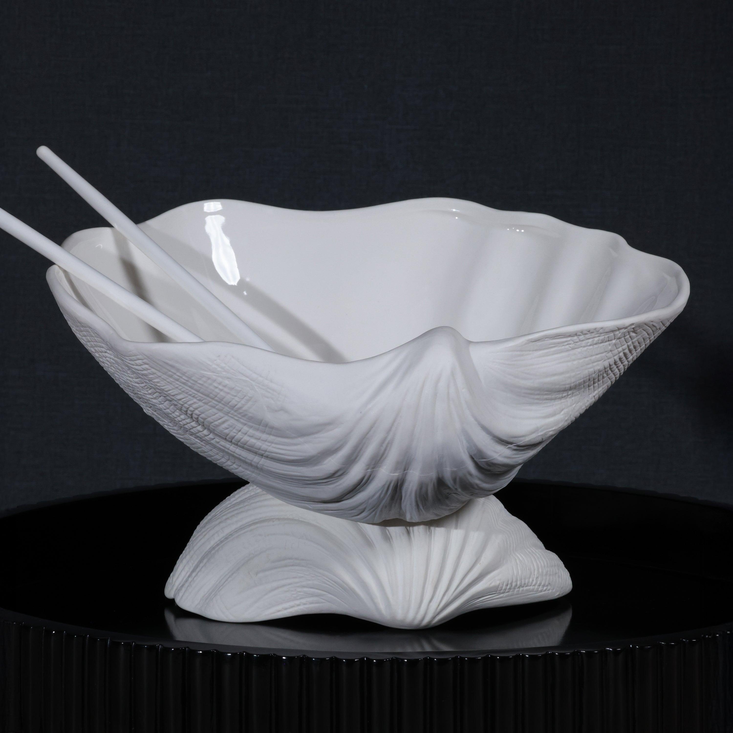 Zodax Home Decor La Coquille Stoneware Clam Shell Bowl