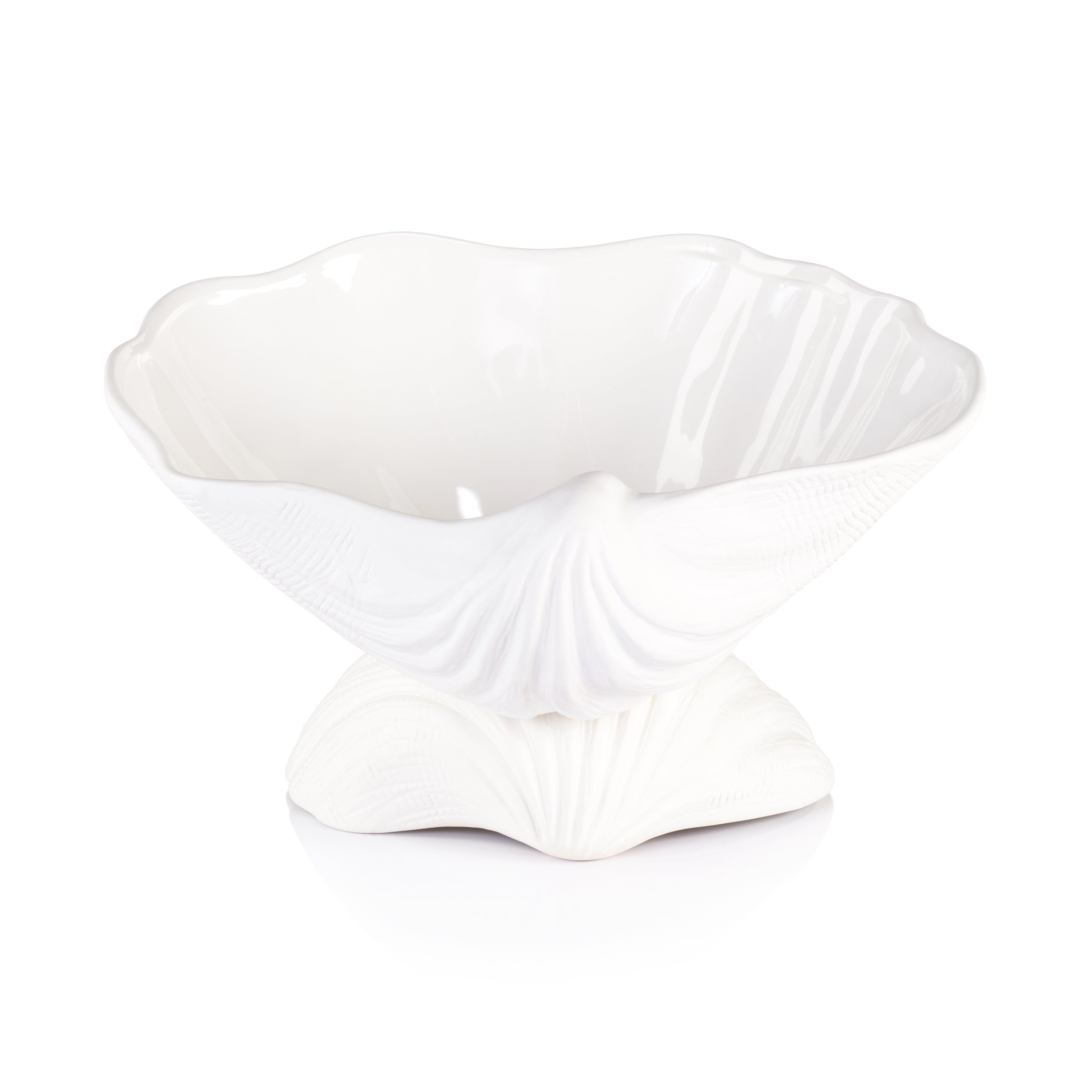 Zodax Home Decor La Coquille Stoneware Clam Shell Bowl