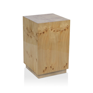 Zodax Furniture Leela Burl Wood Veneer Stool / Table 13" x 13" x 19"