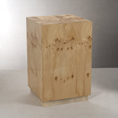 Zodax Furniture Leela Burl Wood Veneer Stool / Table 13" x 13" x 19"