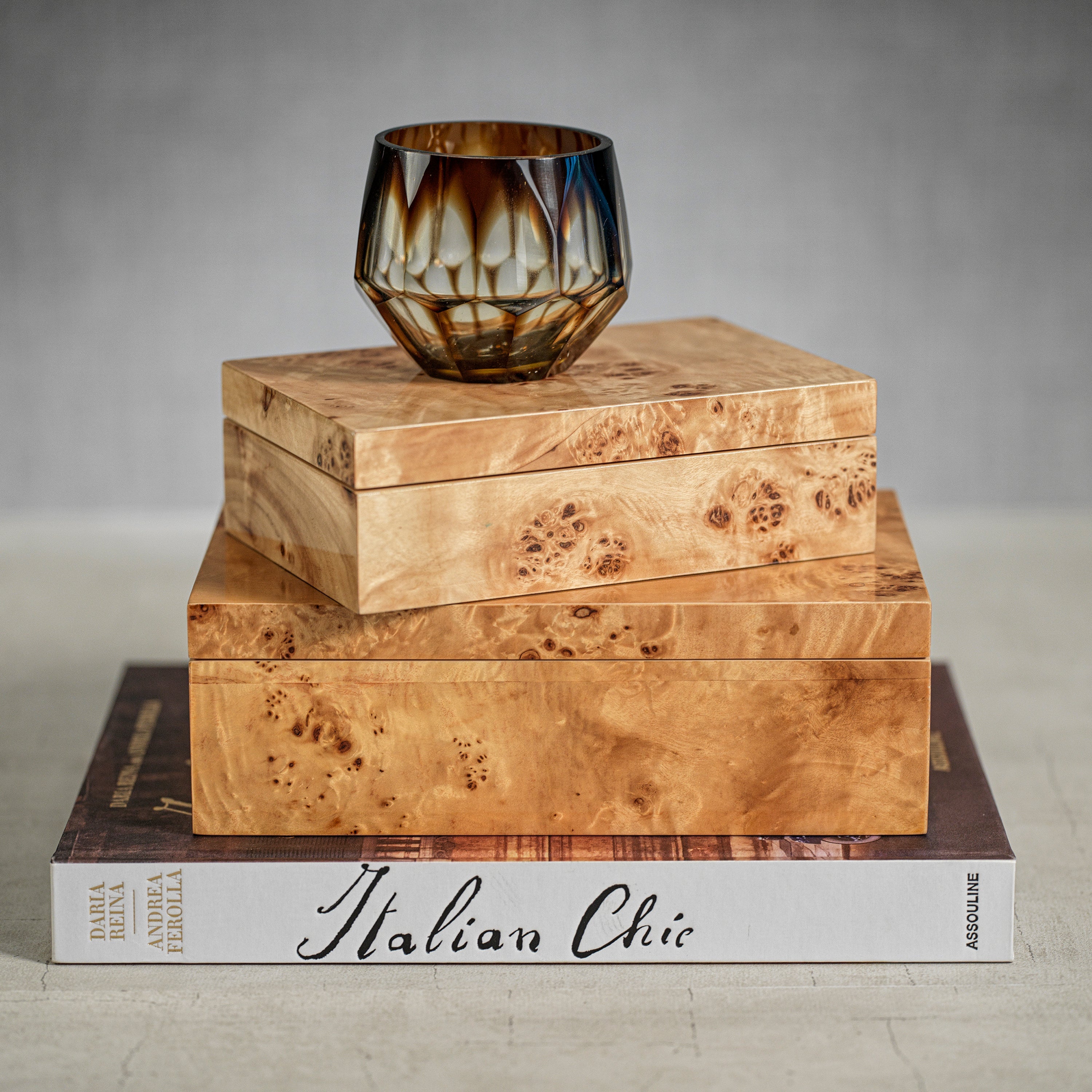 Zodax Home Decor Leiden Burl Wood Design Box- 7.75" x 5.5" x 2.5"
