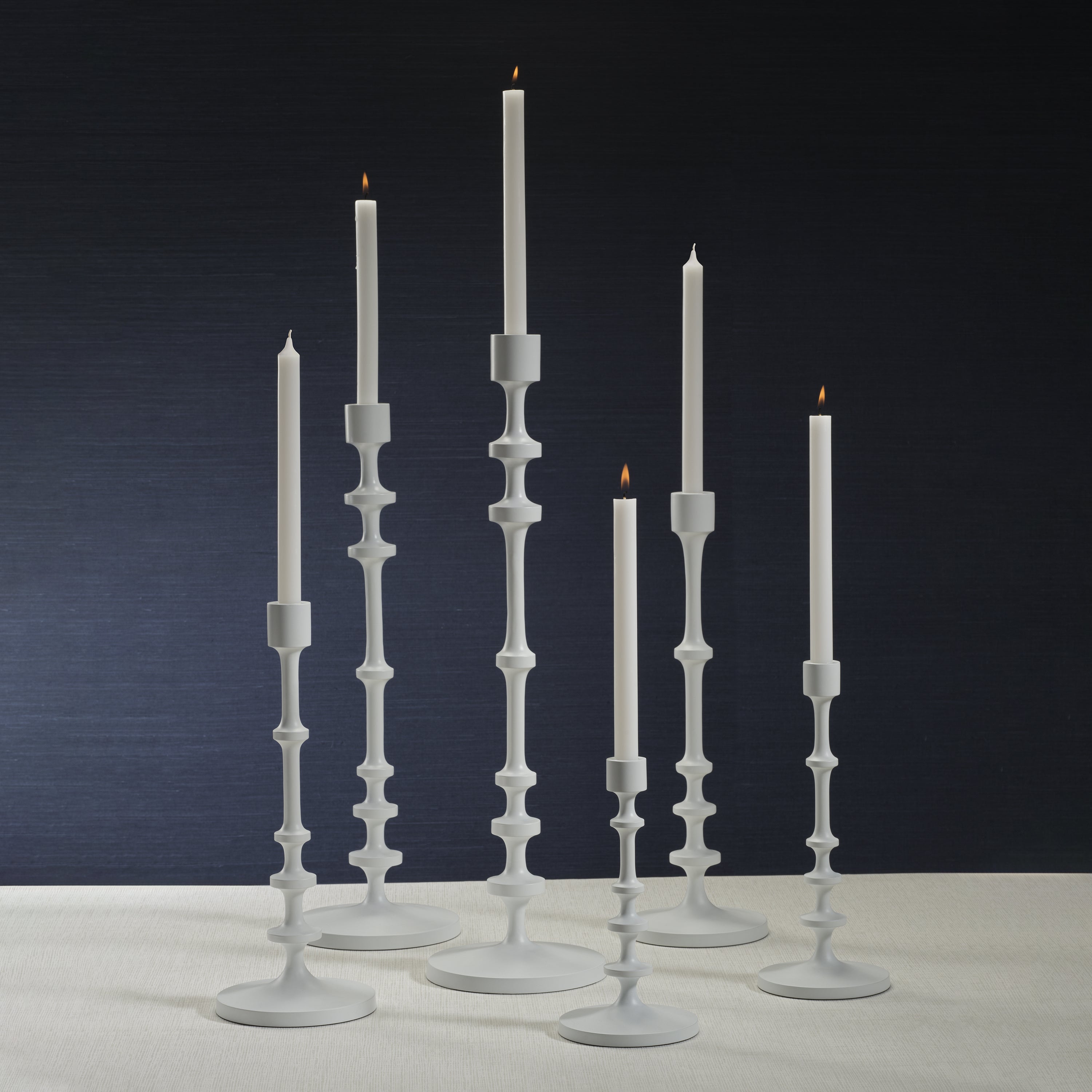 Zodax Home Decor Lilou Matt White Metal Taper Holder - 10 in
