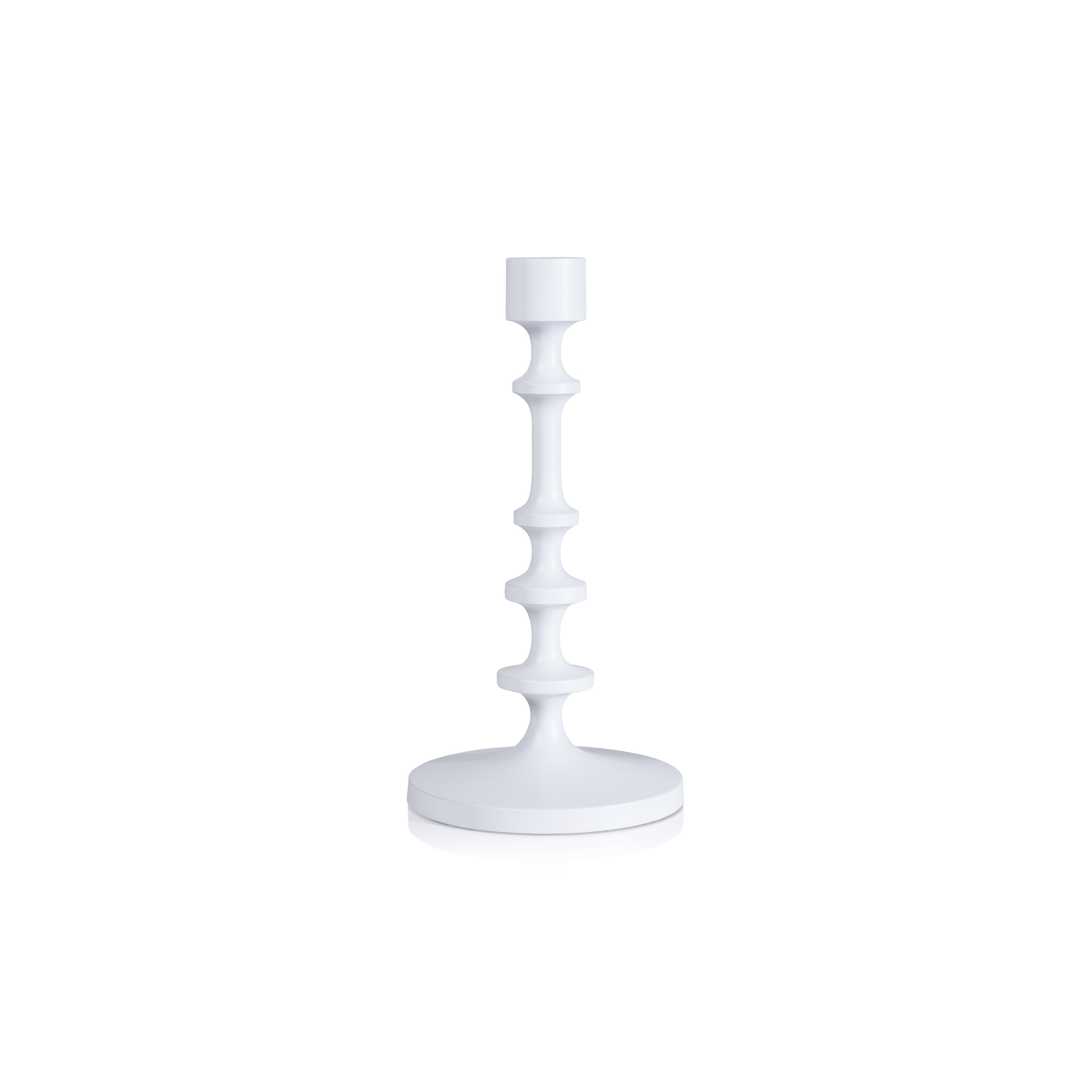 Zodax Home Decor Lilou Matt White Metal Taper Holder - 10 in