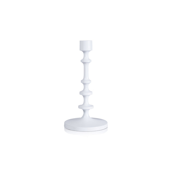 Zodax Home Decor Lilou Matt White Metal Taper Holder - 10 in