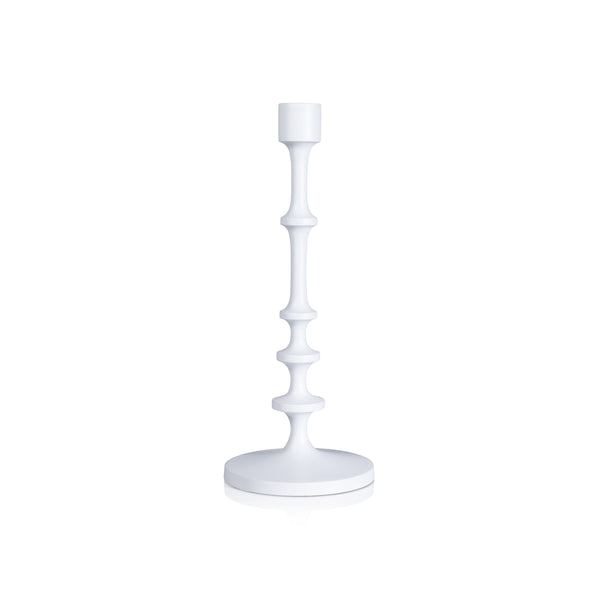 Zodax Home Decor Lilou Matt White Metal Taper Holder - 12.5 in