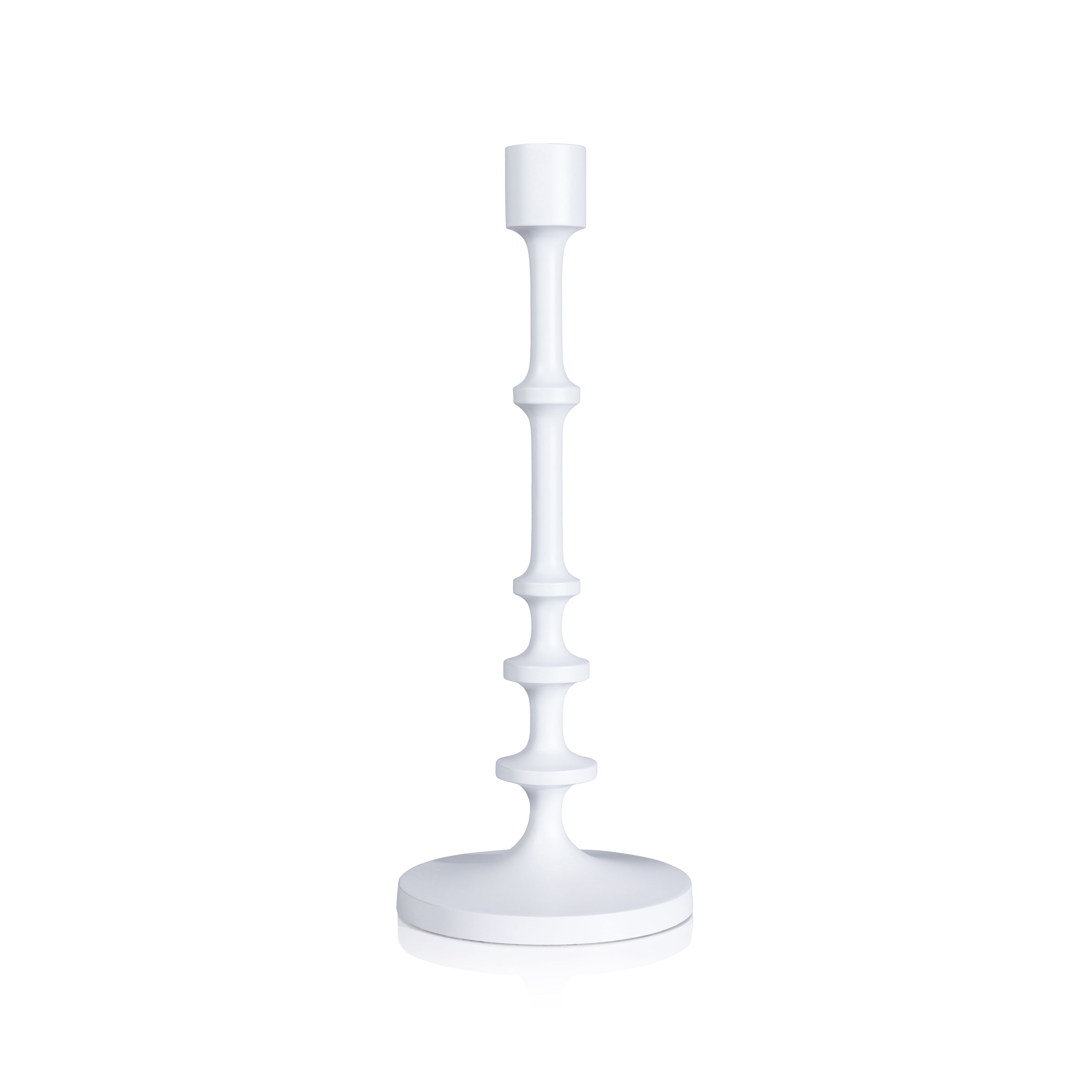 Zodax Home Decor Lilou Matt White Metal Taper Holder - 15.5 in