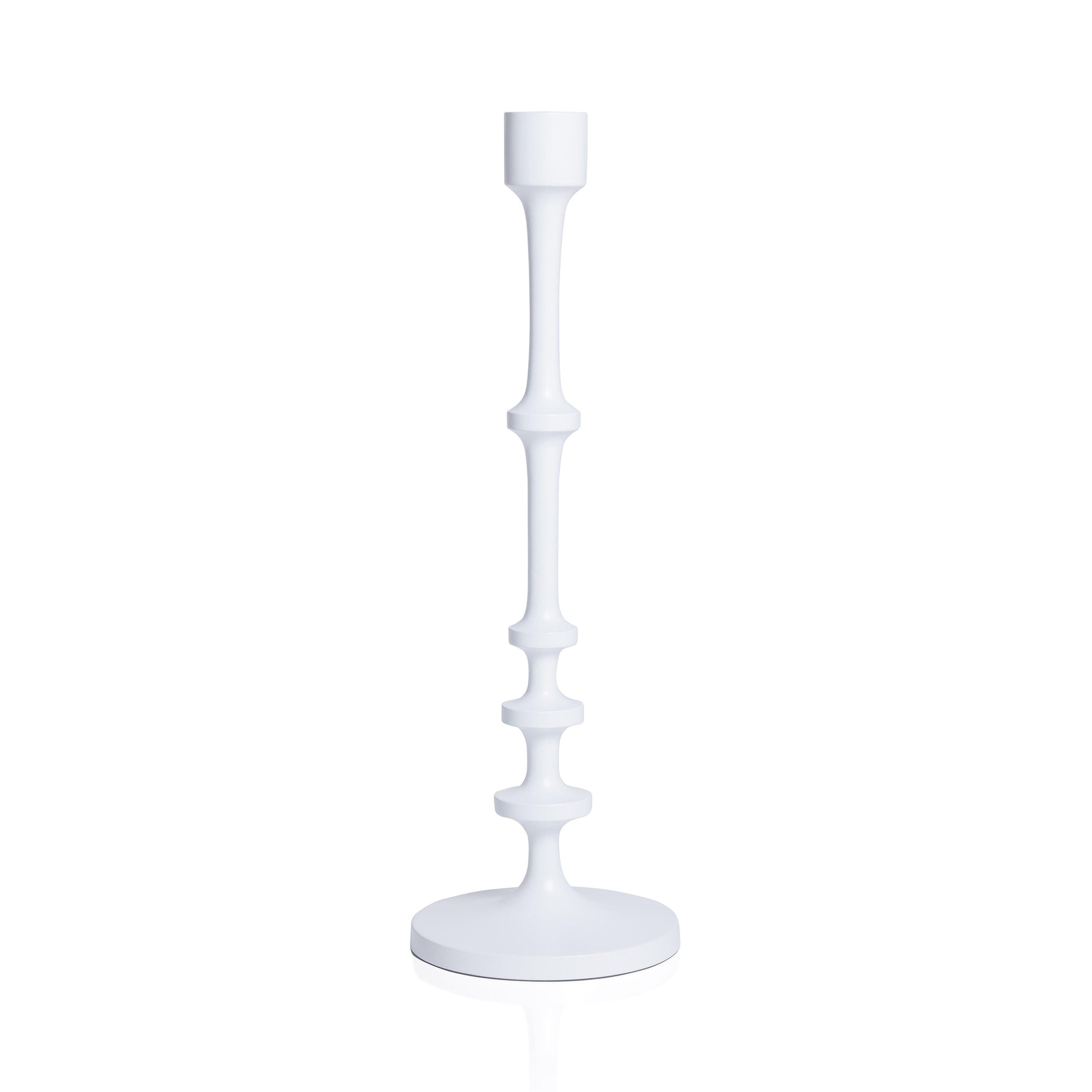 Zodax Home Decor Lilou Matt White Metal Taper Holder - 18.5 in