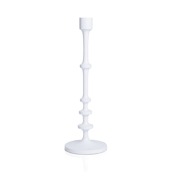 Zodax Home Decor Lilou Matt White Metal Taper Holder - 18.5 in