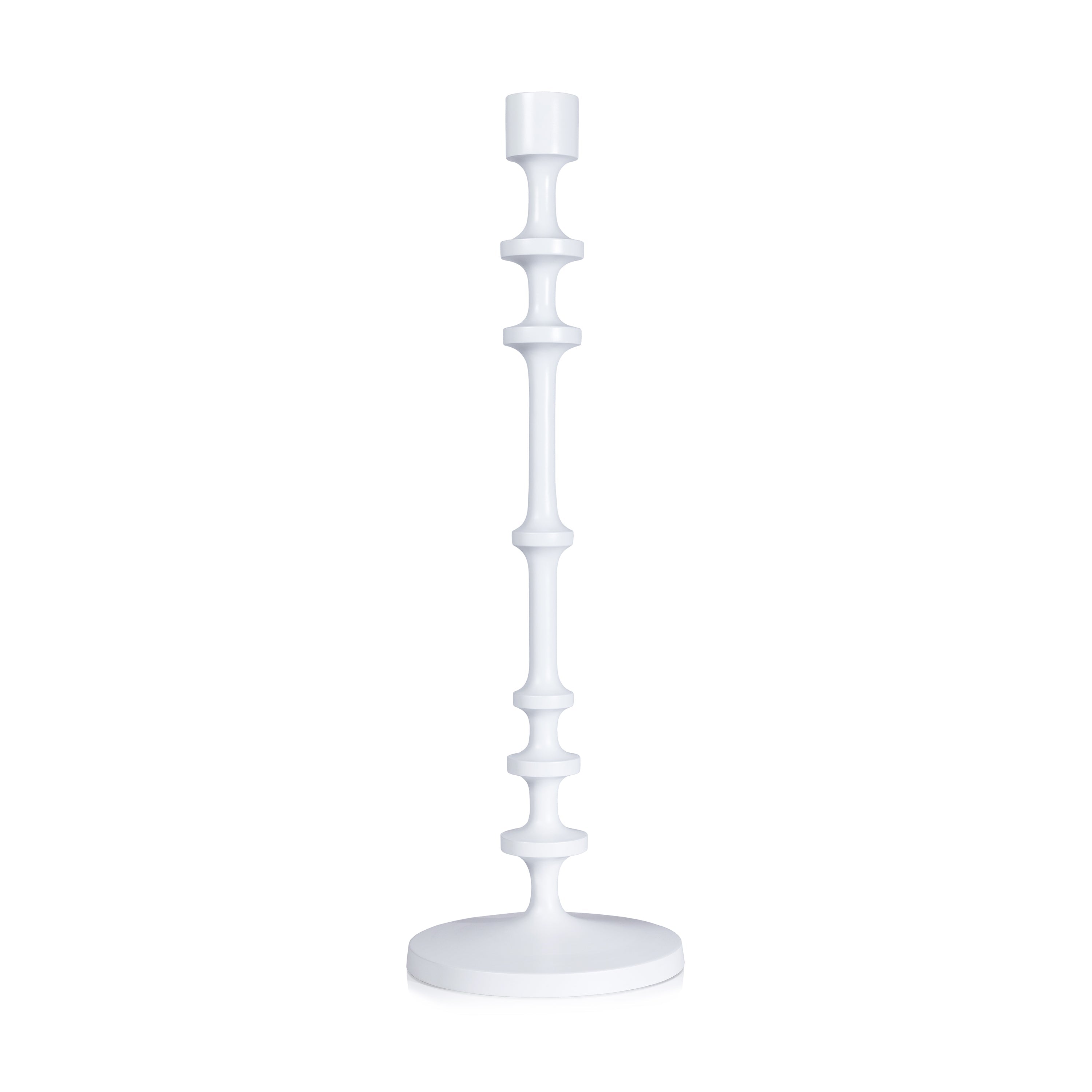 Zodax Home Decor Lilou Matt White Metal Taper Holder - 22 in