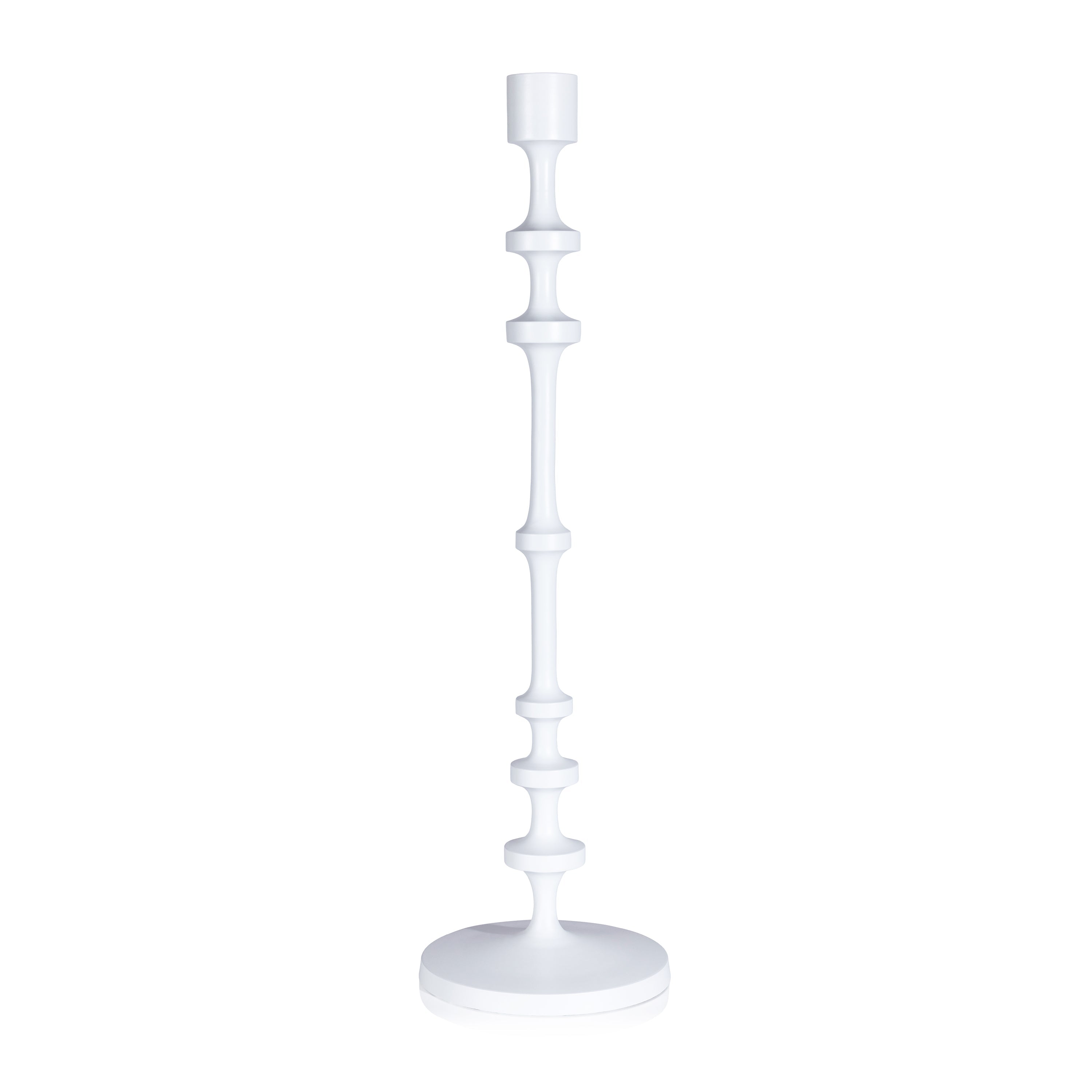 Zodax Home Decor Lilou Matt White Metal Taper Holder - 25 in