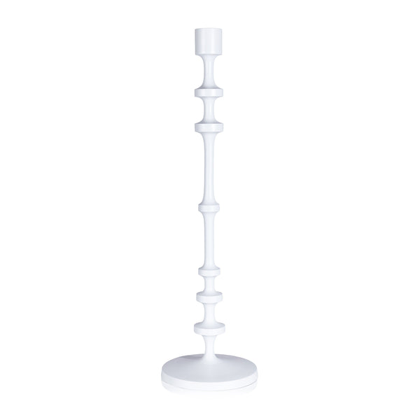 Zodax Home Decor Lilou Matt White Metal Taper Holder - 25 in