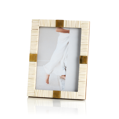 Zodax Picture Frames Maha Bone w/ Brass Trim Photo Frame-5" x 7"
