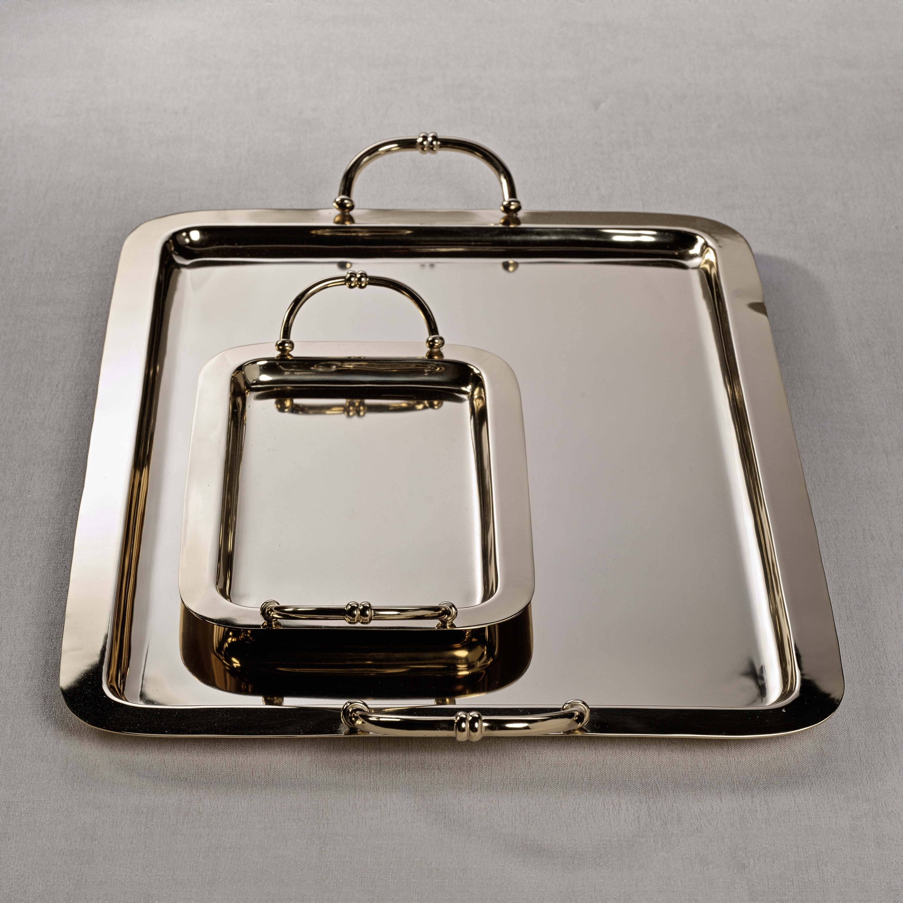 Zodax Furniture Manetta Steel and Brass Tray-Polished Gold 13" x 7" x 2"