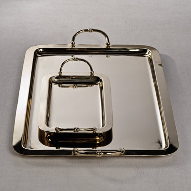 Zodax Furniture Manetta Steel and Brass Tray-Polished Gold 13" x 7" x 2"