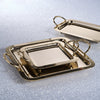Zodax Furniture Manetta Steel and Brass Tray-Polished Gold 13" x 7" x 2"