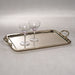 Zodax Furniture Manetta Steel and Brass Tray-Polished Gold 21" x 13" x 2"