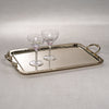 Zodax Furniture Manetta Steel and Brass Tray-Polished Gold 21" x 13" x 2"