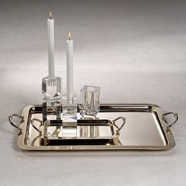 Zodax Furniture Manetta Steel and Brass Tray-Polished Gold 24" x 15" x 2"