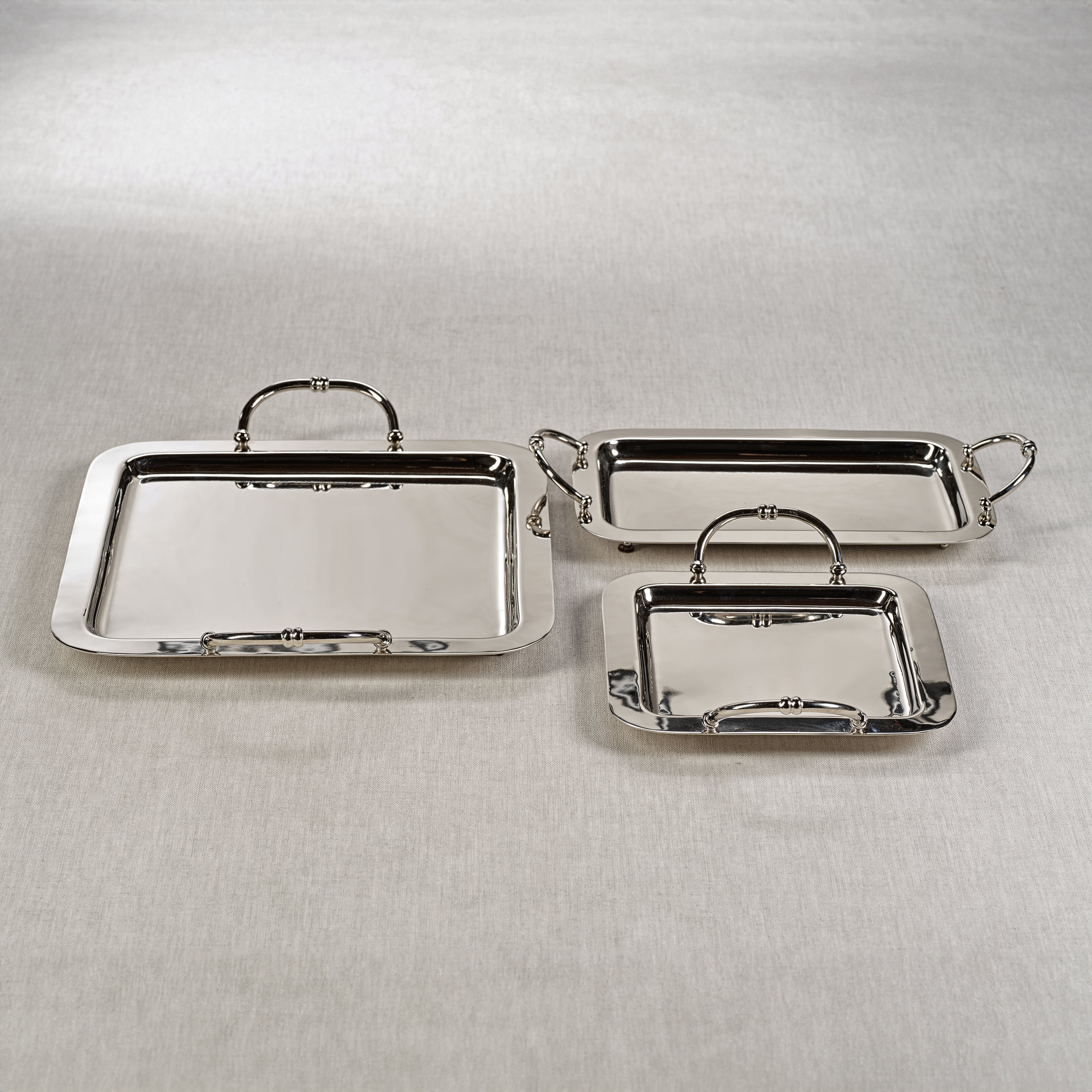 Zodax Giftware Manetta Steel and Brass Tray- Polished Nickel, 24" x 15" x 2"