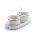 Zodax Serveware Marble Condiment Set - 2 Bowls, 2 Spoons and 1 Tray