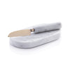 Zodax Serveware Marble Cutting Board with Cutting Knife - White
