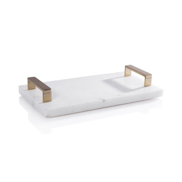 Zodax Serveware Marble Tray with Gold Handles