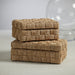 Zodax Home Decor Natural Abaca Rope Hinged Box-Suede Interior 8.75" x 6" x 4"