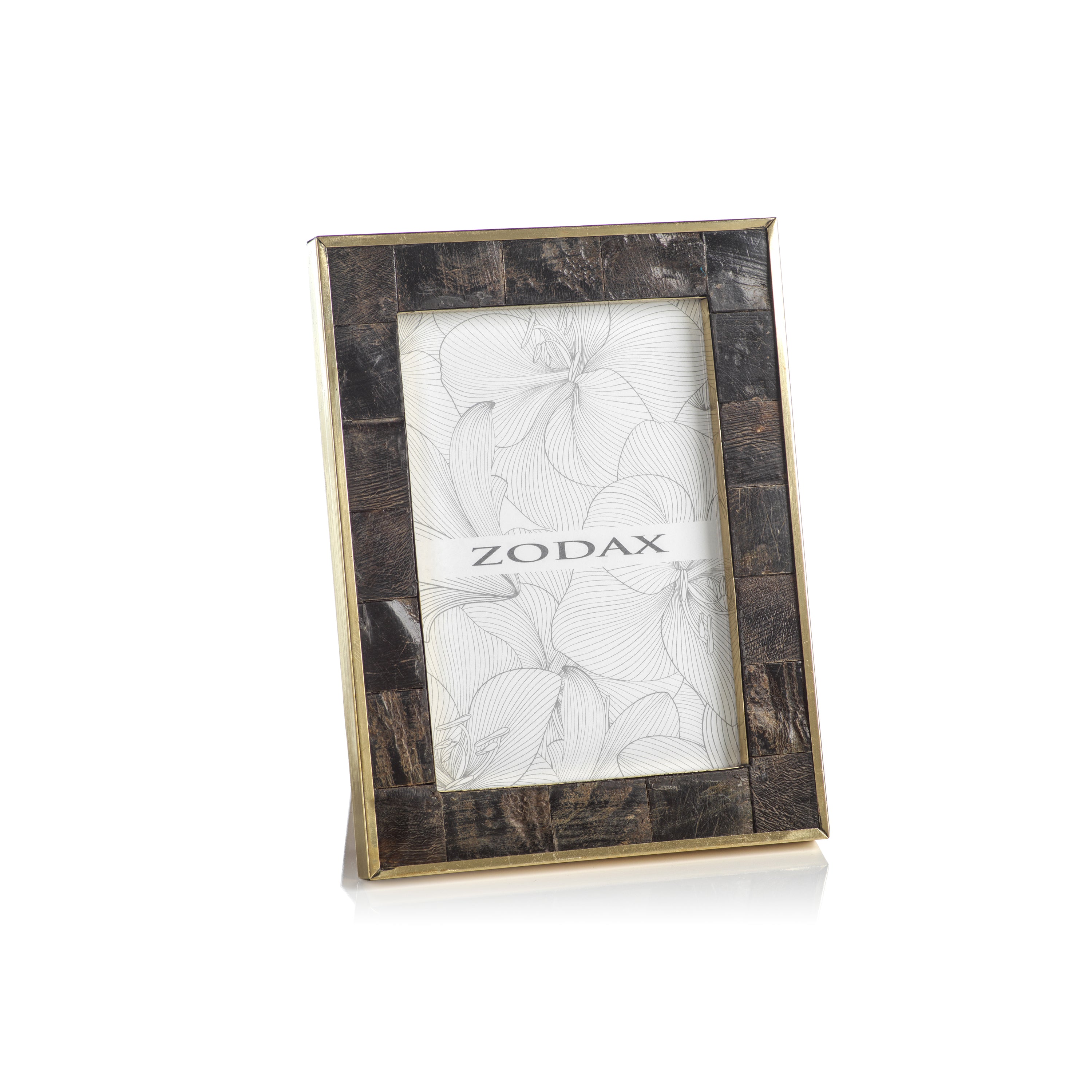 Zodax Picture Frames Natural Horn Photo Frame w/ Brass Trim-5" x 7"