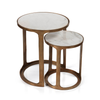 Zodax Furniture Nikki Round Marble and Raw Aluminum Nesting Table