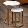 Zodax Furniture Nikki Round Marble and Raw Aluminum Nesting Table