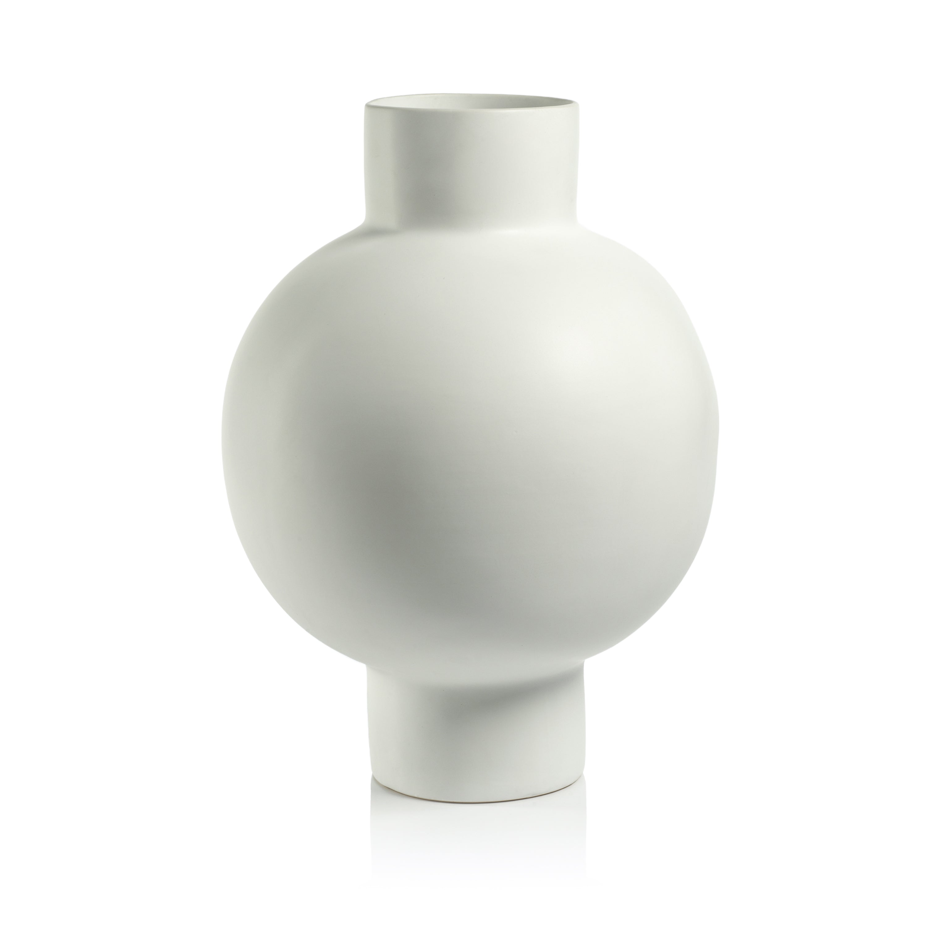 Zodax Furniture Nora White Stoneware Vase