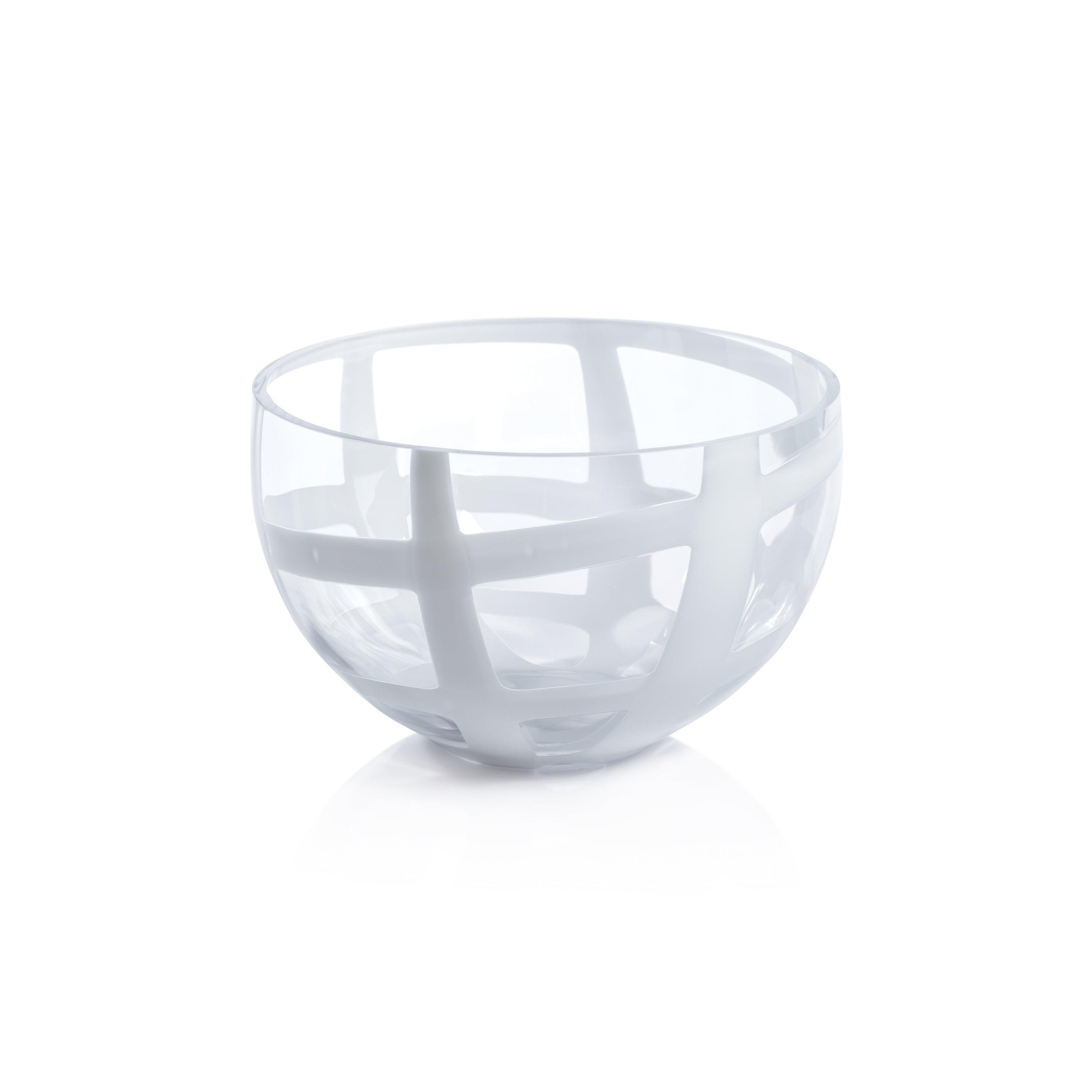 Zodax Home Decor Opaline Whispers Clear Glass Bowl 10" x 6.5"