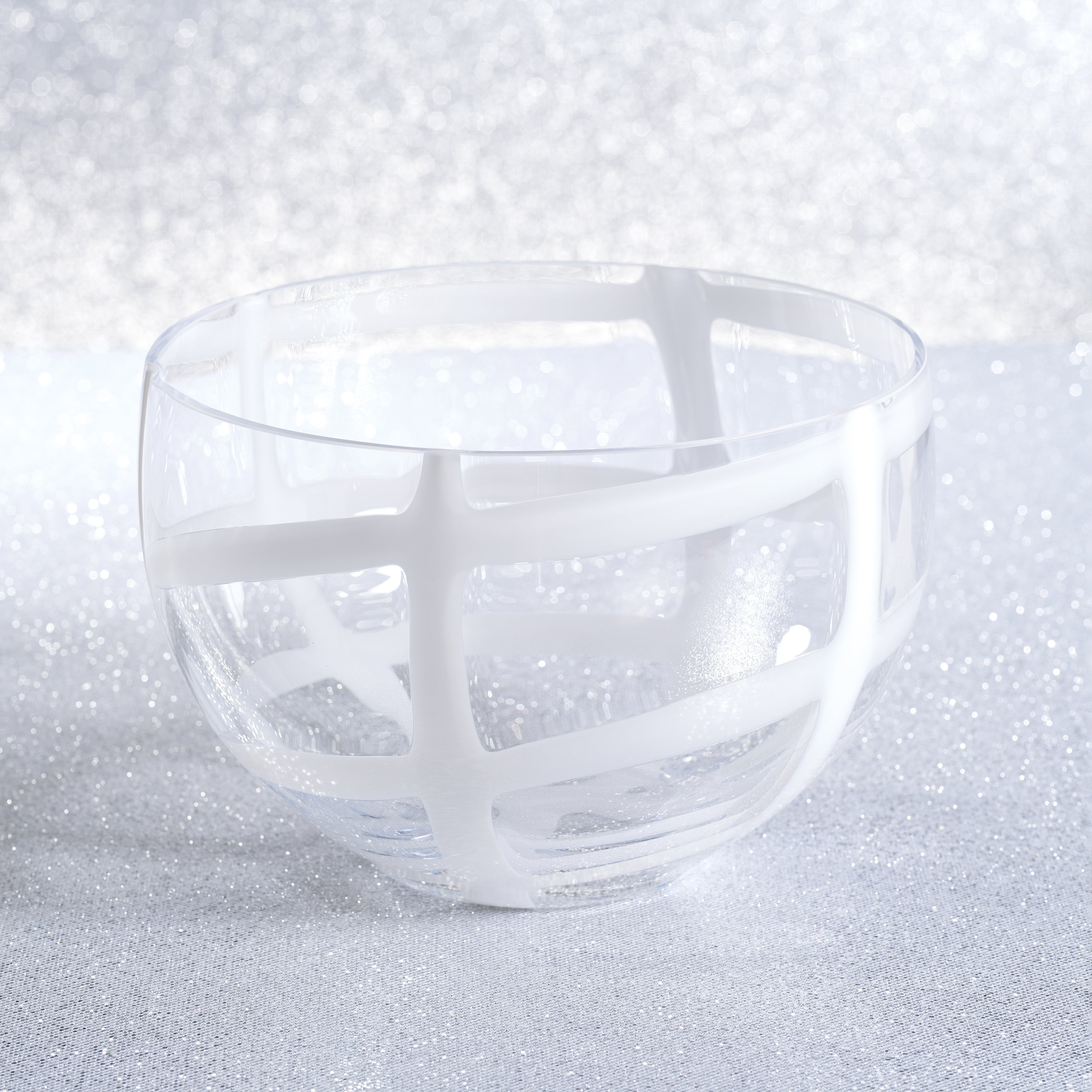 Zodax Home Decor Opaline Whispers Clear Glass Bowl 10" x 6.5"