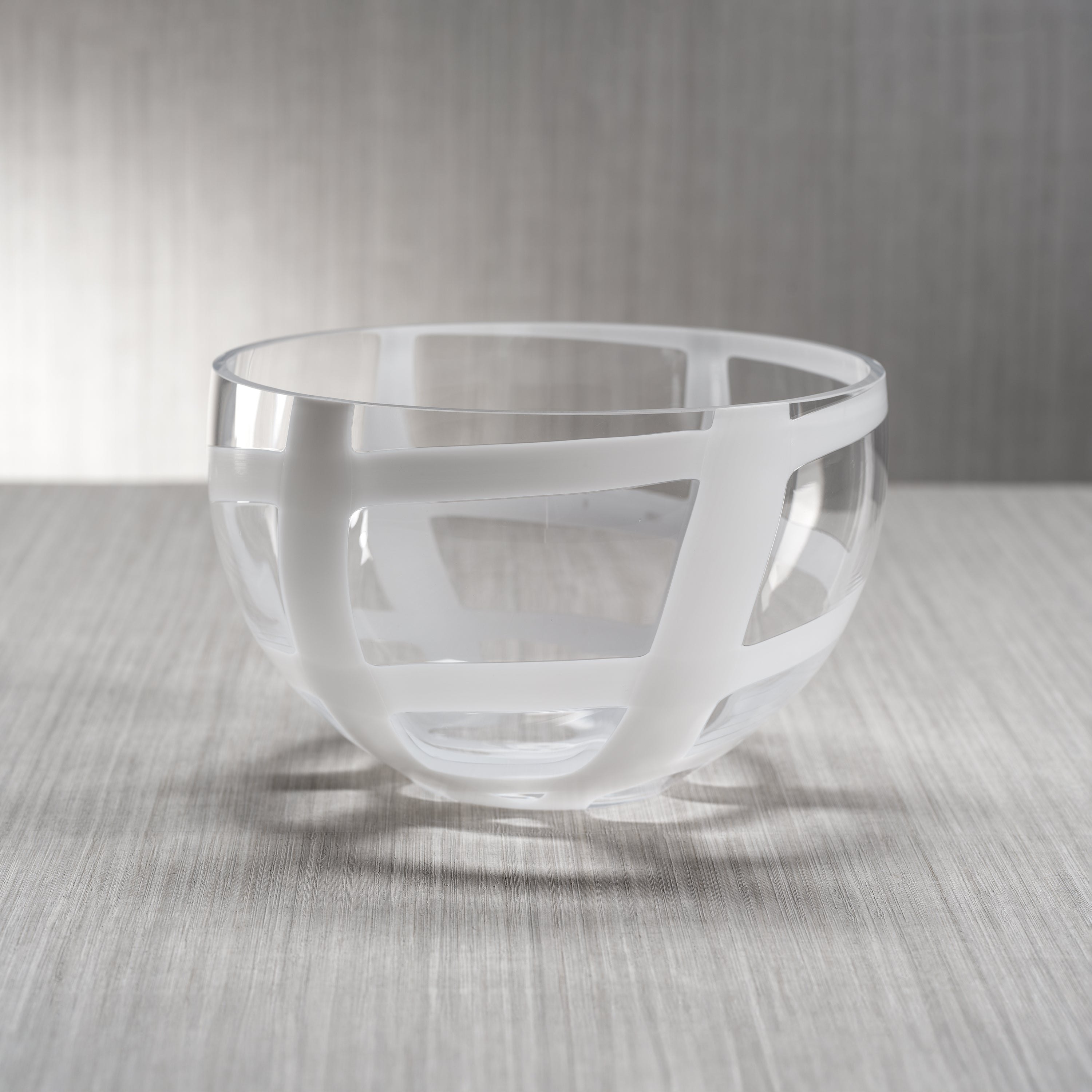 Zodax Home Decor Opaline Whispers Clear Glass Bowl 10" x 6.5"