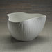 Zodax Home Decor Organic and Ribbed Ceramic Orchid Bowl - Matt White