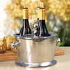Zodax Furniture Raw Aluminum Three Bottle Wine Holder