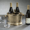 Zodax Home Decor Raw Aluminum Three Bottle Wine Holder - Gold