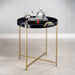 Zodax Furniture Savoy Leather with Brass Handles Round Tray on Stand