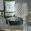 Zodax Home Decor Spiga Set of 4 Coasters on Stand - Gold with Green Accent