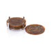 Zodax Home Decor Spiga Set of 4 Coasters on Stand - Nickel with Amber Accent