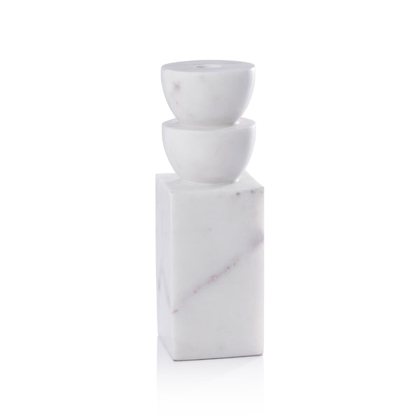 Zodax Home Decor Stacked Design Marble Candle Holder