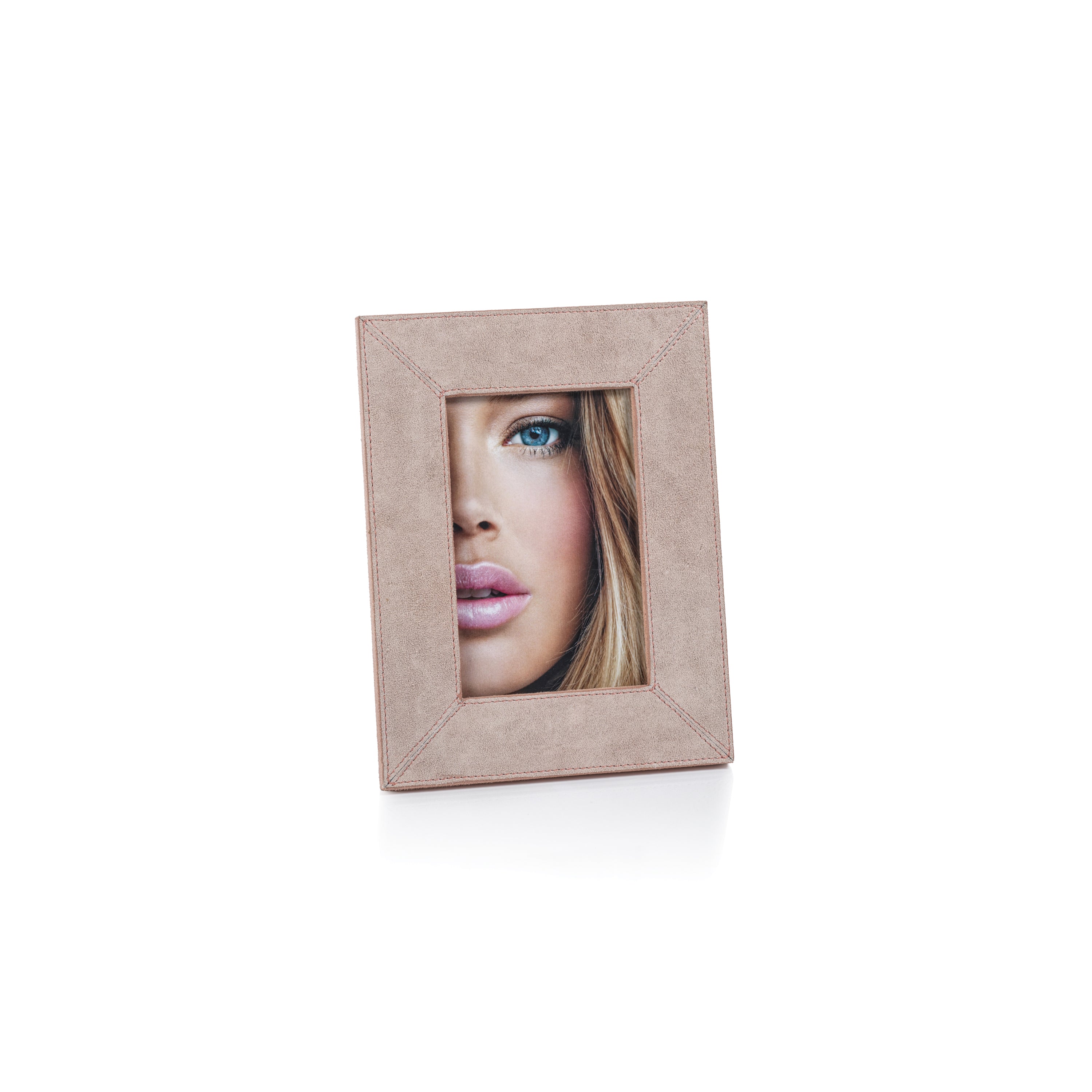 Zodax Picture Frames Suede Lux Photo Frame 4" x 6" -Amalfi Blush