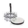 Zodax Home Decor Tequilero 10 Shot Tequila Set with Marble Cutting Board - Dark Bronze