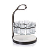 Zodax Home Decor Tequilero 10 Shot Tequila Set with Marble Cutting Board - Dark Bronze