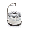 Zodax Home Decor Tequilero 10 Shot Tequila Set with Marble Cutting Board - Dark Bronze