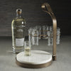 Zodax Home Decor Tequilero 10 Shot Tequila Set with Marble Cutting Board - Gold